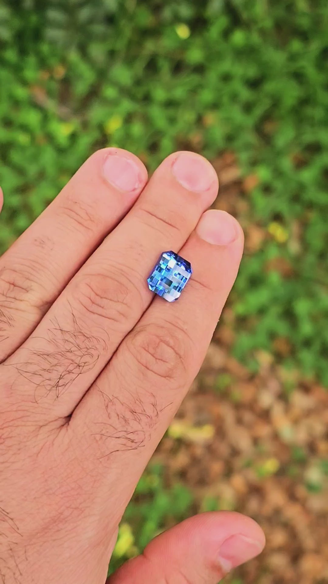 Vivid Blue Lab Spinel, Pixel Rectangle Cut, 6.81 Carats