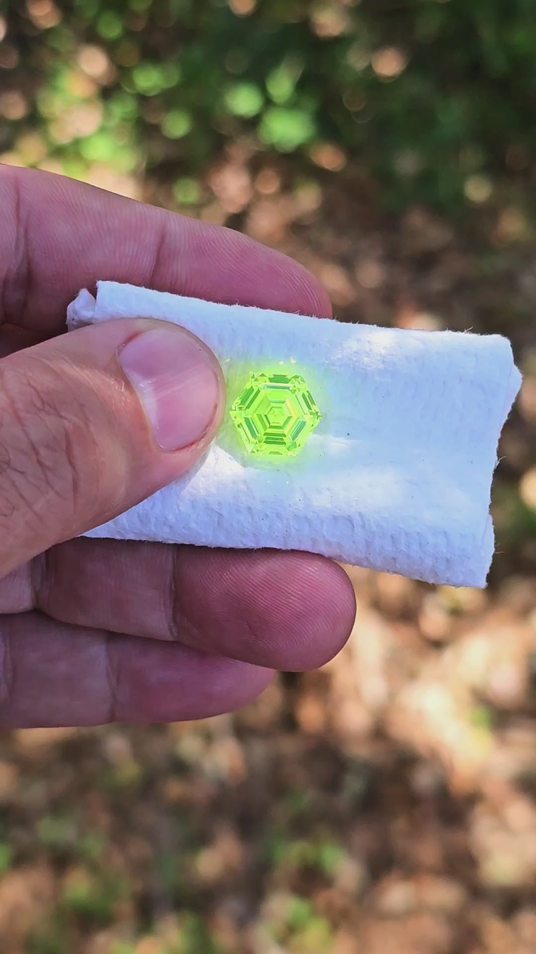 Green LuAG, Hexagon Step Cut, 12.55 Carats