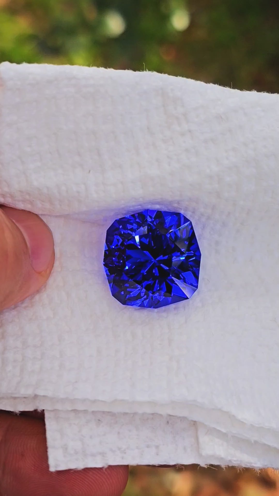 Djeva Fire Blue Lab Spinel, House Of Sylas Cushion Cut, 33.2 Carats