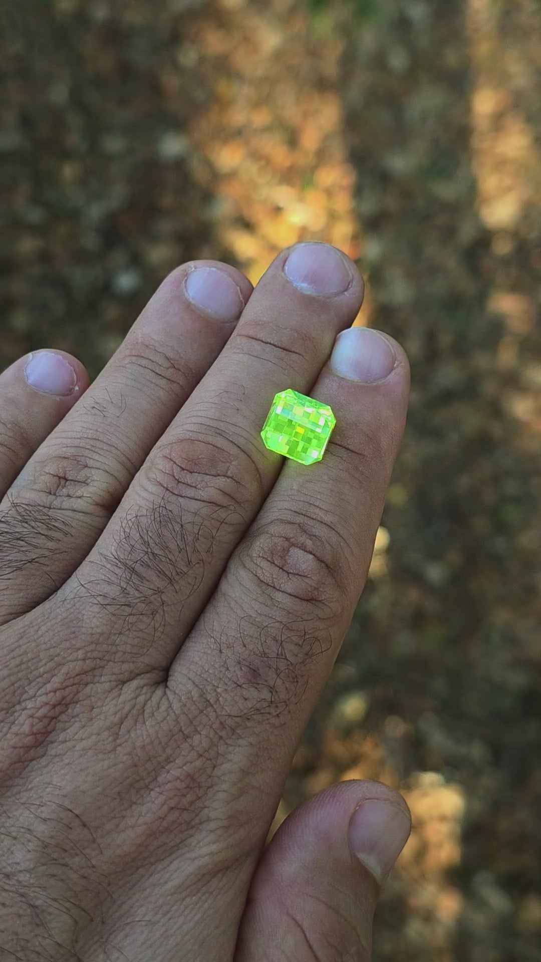 Green LuAG, Pixel Square Cut, 12.54 Carats