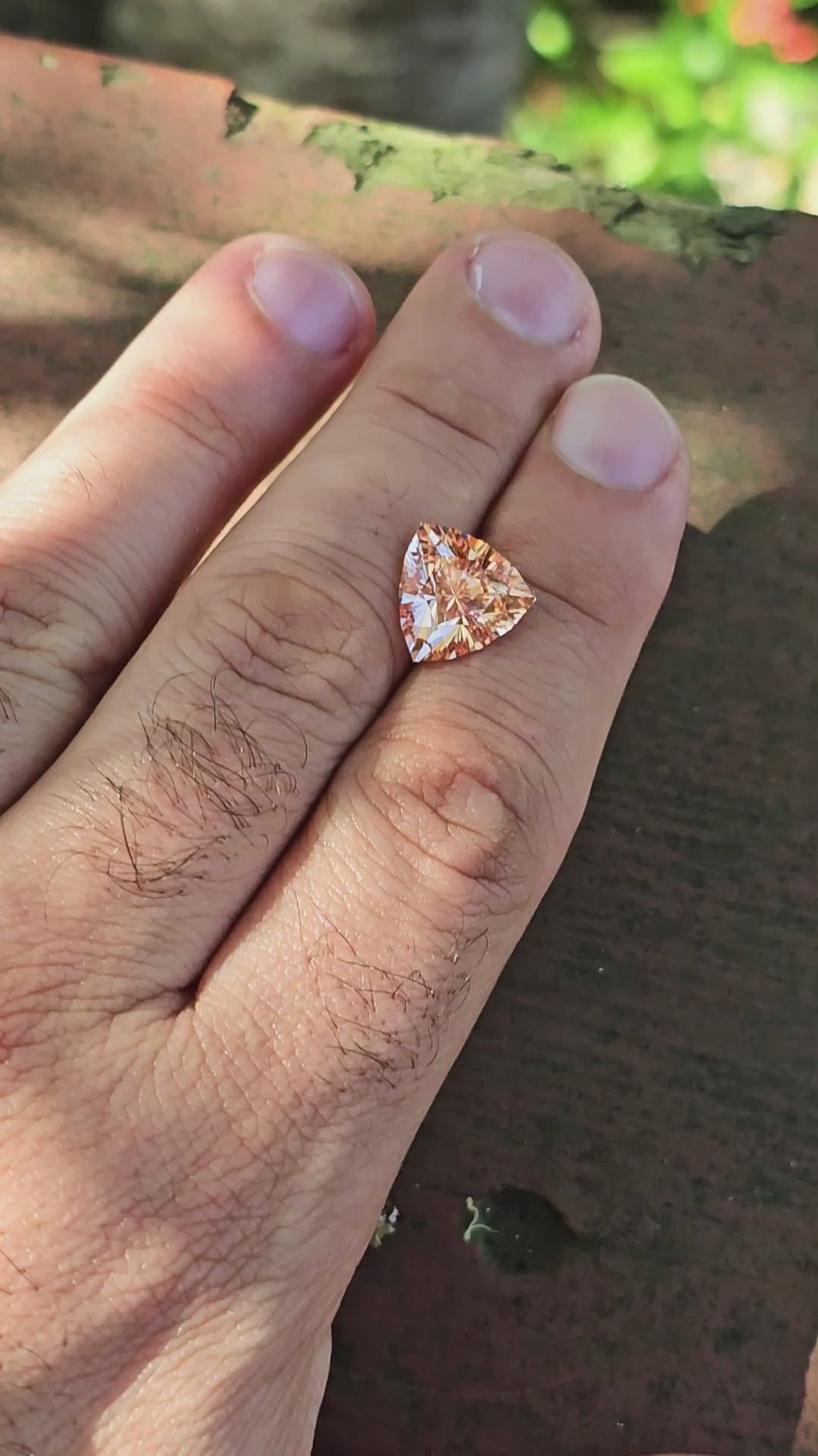 Peachy ๐ "Morganite" Colored Lab Sapphire, Trillian Internal Reflections Cut, 7.10 Carats