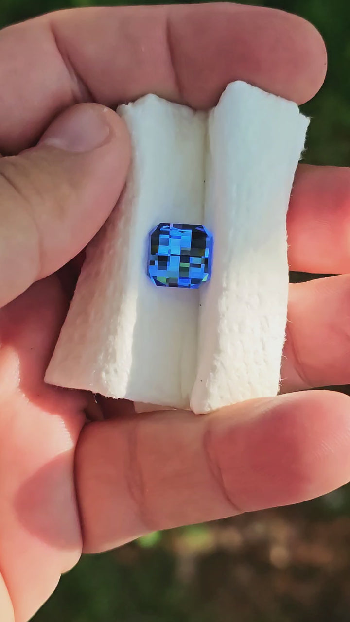 Vivid Blue Lab Spinel, Pixel Square Cut, 6.05 Carats