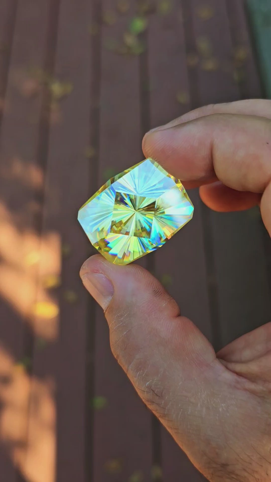 White Rutile 🌈🍭🦄, Fireworks Rectangle Cut, 129 Carats