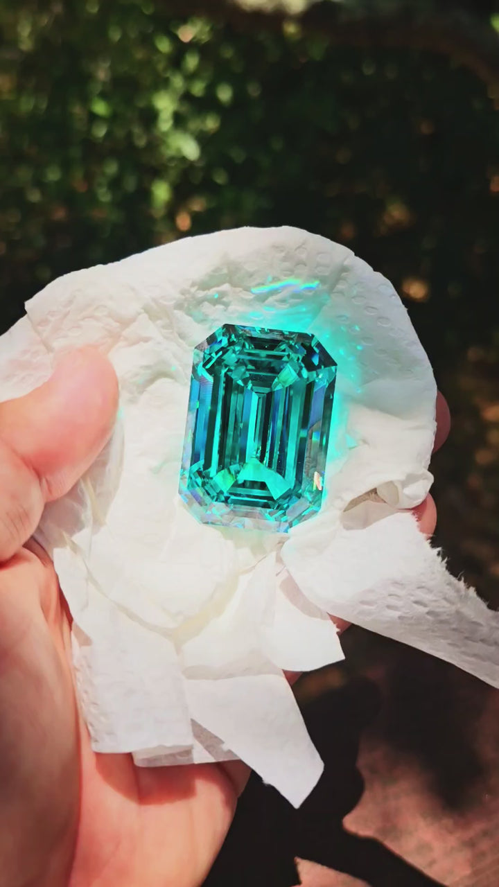 Teal "Paraiba" YAG, Emerald Cut, 362 Carats