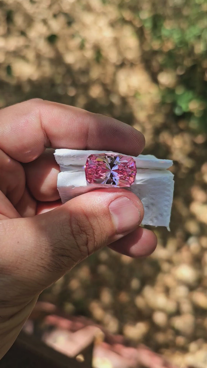 Lilac Purple Czochralski Lab Sapphire, House Of Sylas Long Cushion Cut, 26.9 Carats