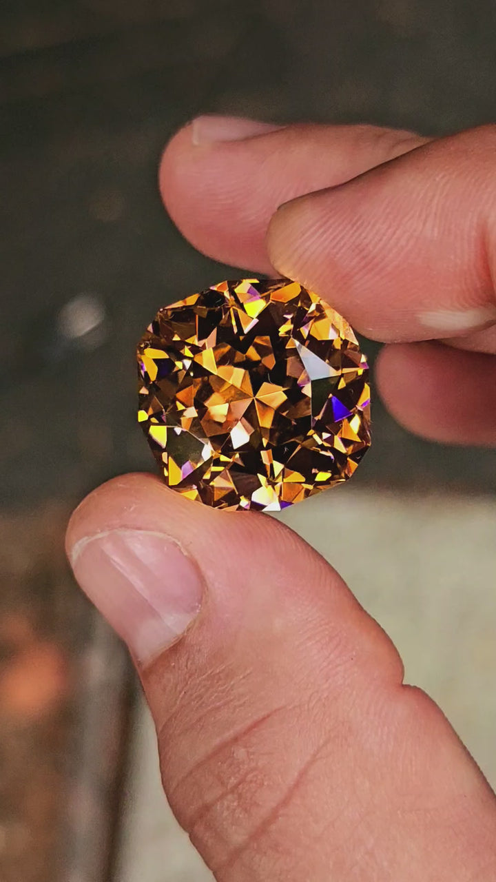 Tangerine Laser Garnet, House Of Sylas Cushion Cut, 64.2 Carats