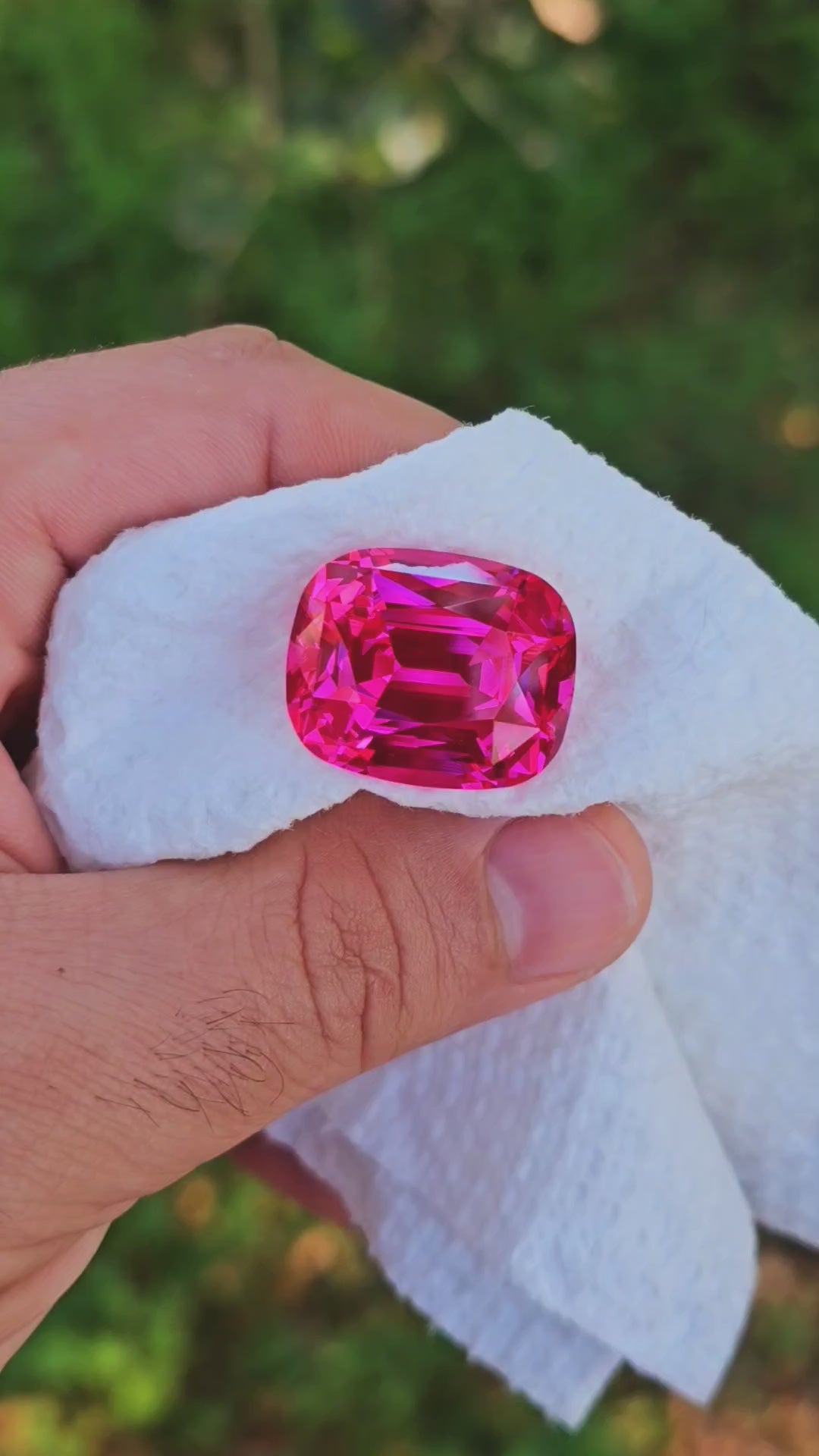 Jedi Color Czochralski Lab Spinel, Long Cushion Step  Cut, 38.85 Carats
