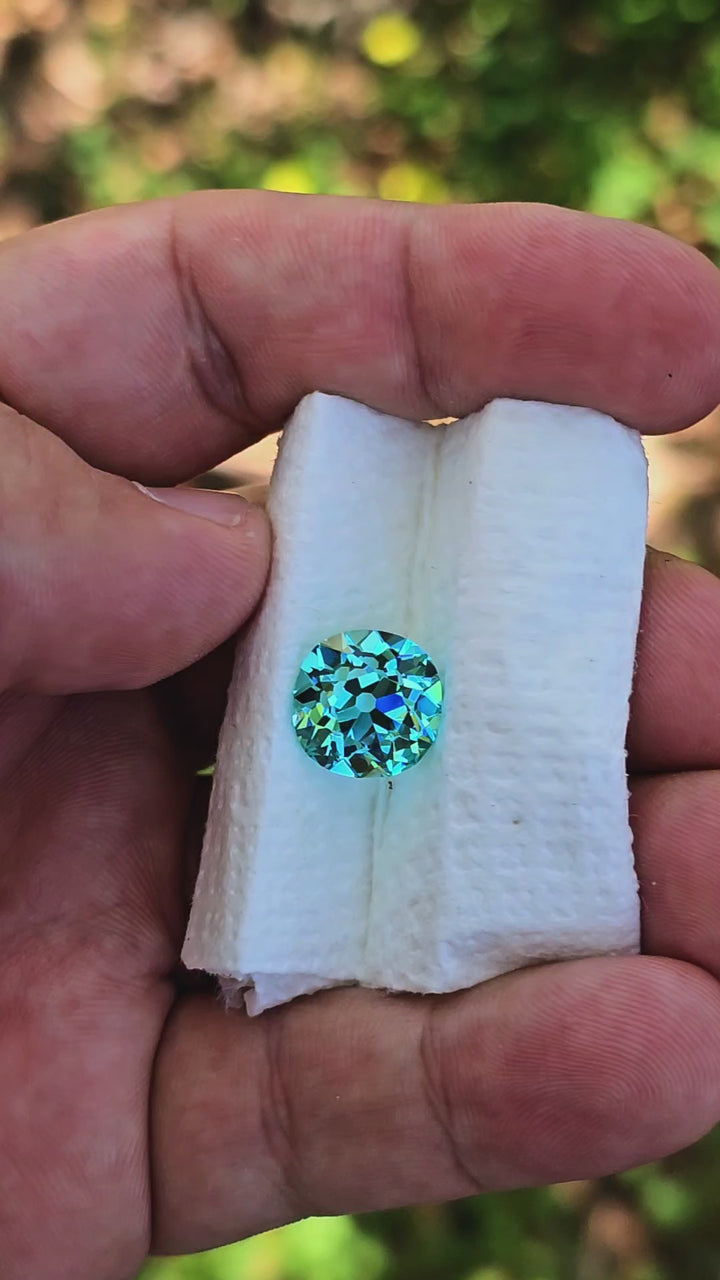 Teal "Paraiba" YAG, Antique Cushion Cut, 10.44 Carats