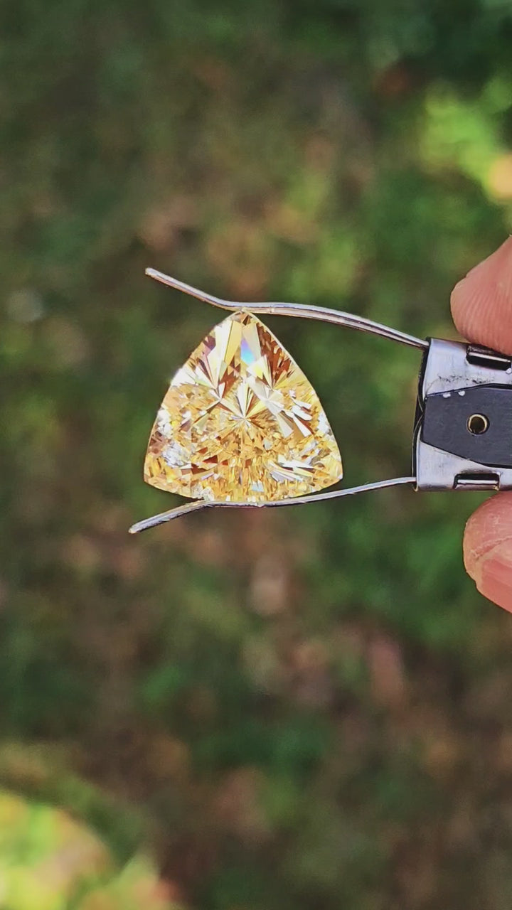 Experimental Samarium YAG, Trillian Internal Reflections Cut, 26.6 Carats