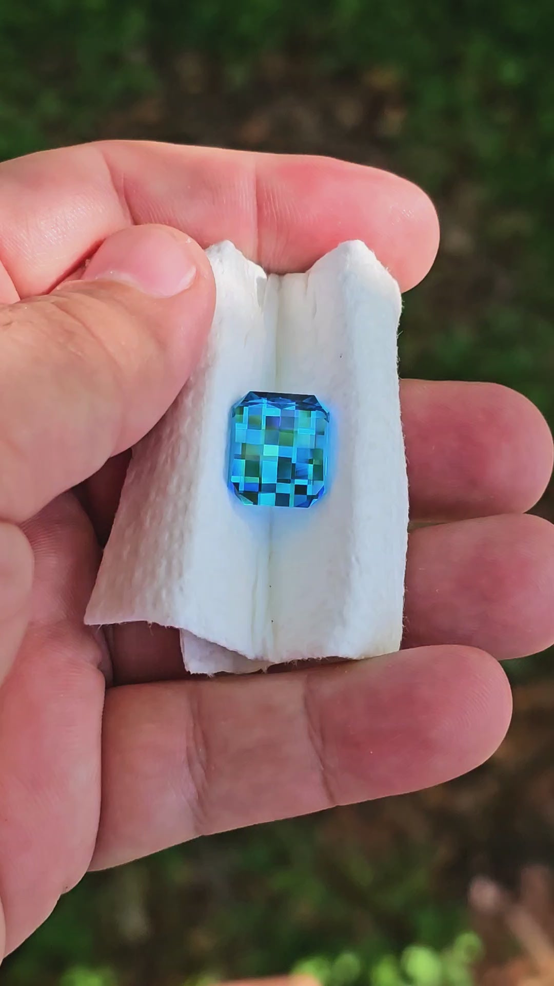 Blue Cobalt YAG, Pixel Rectangle Cut, 14.57 Carats