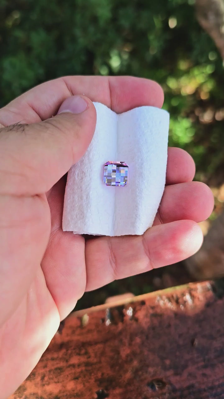 Purple Neodymium YAG, Pixel Square Cut, 8.46 Carats