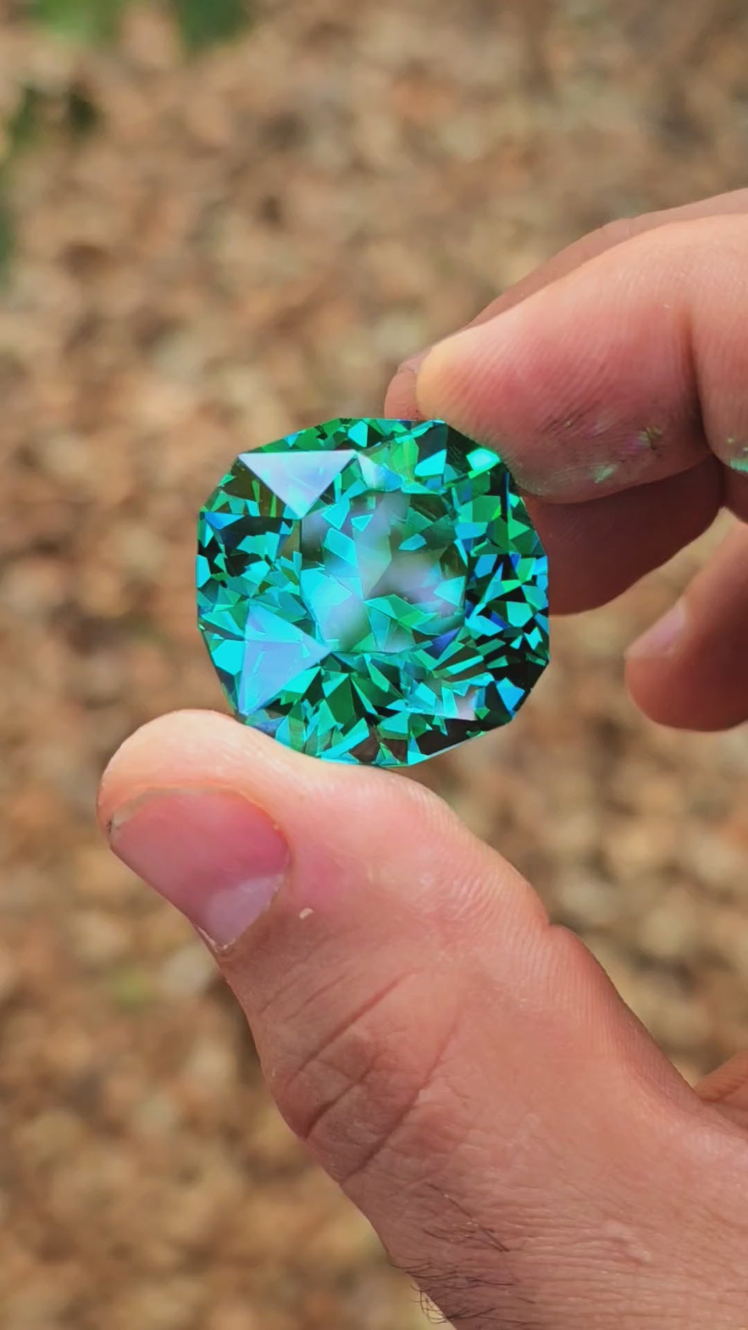 Teal "Paraiba" YAG, Cushion Cut,  117.5 Carats