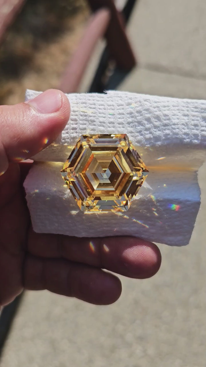 Experimental Samarium YAG, Hexagon Step Cut, 123.9 Carats