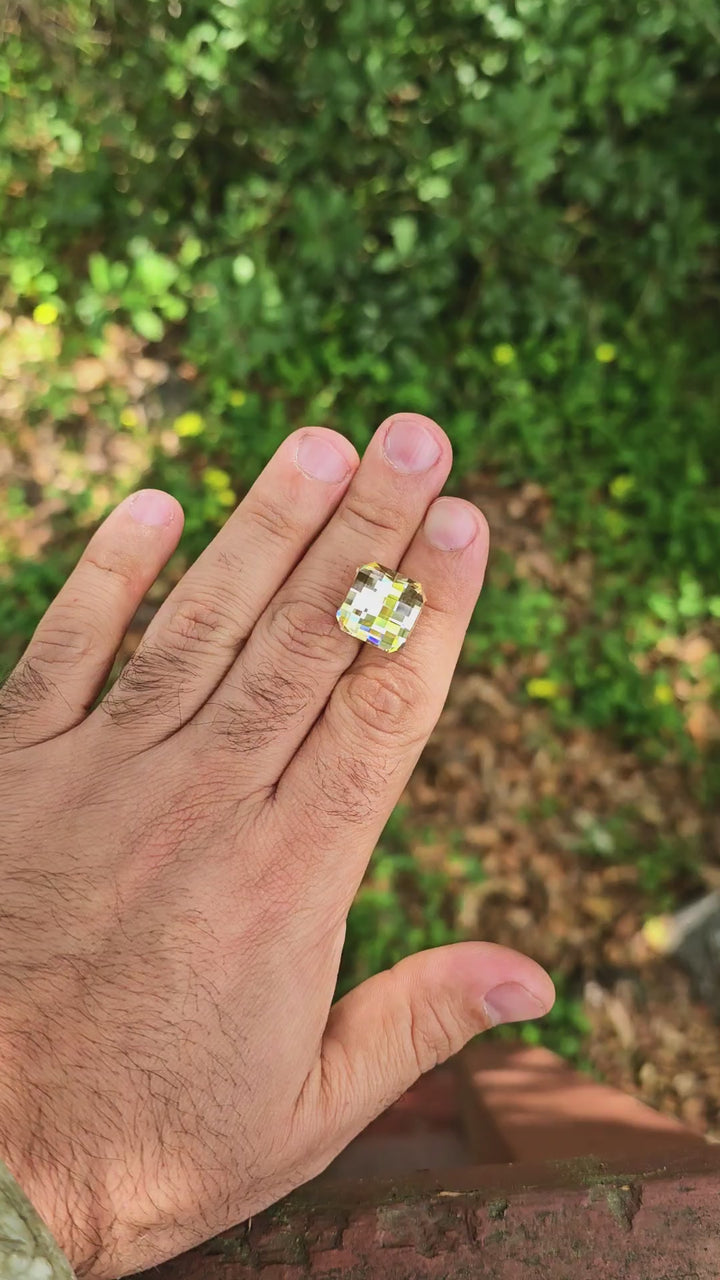 Experimental Samarium YAG, Pixel Square Cut, 23.76 Carats