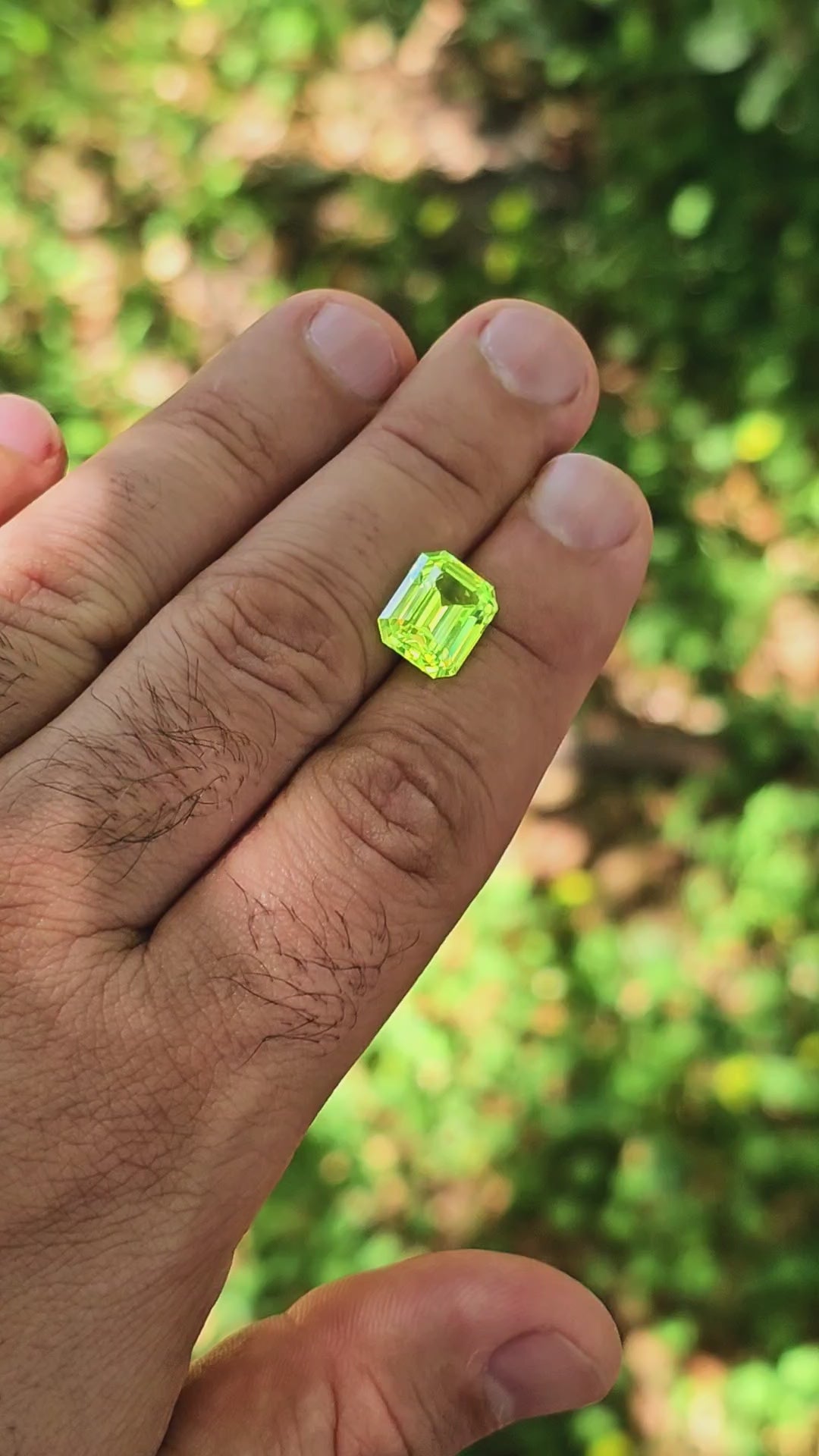 Green LuAG, Emerald Cut, 10.38 Carats