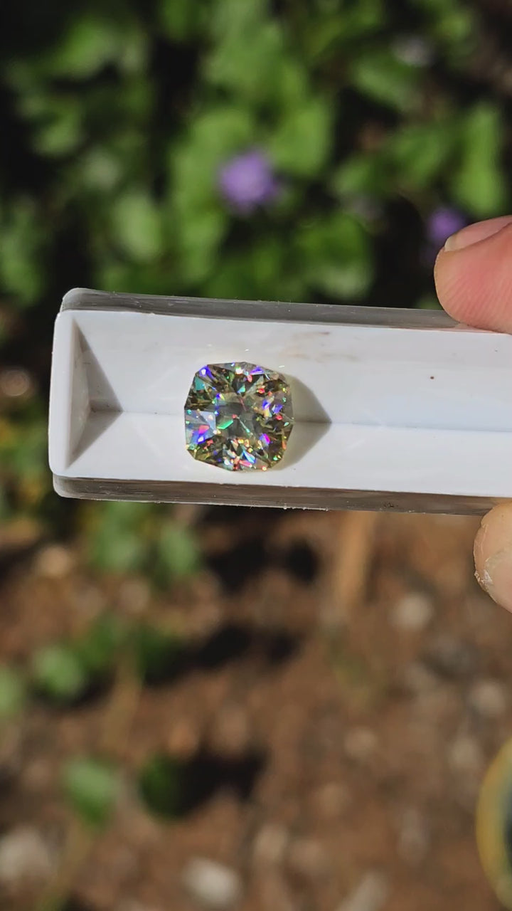 White Rutile 🌈🍭🦄, House Of Sylas Cushion Cut, 7.2 Carats