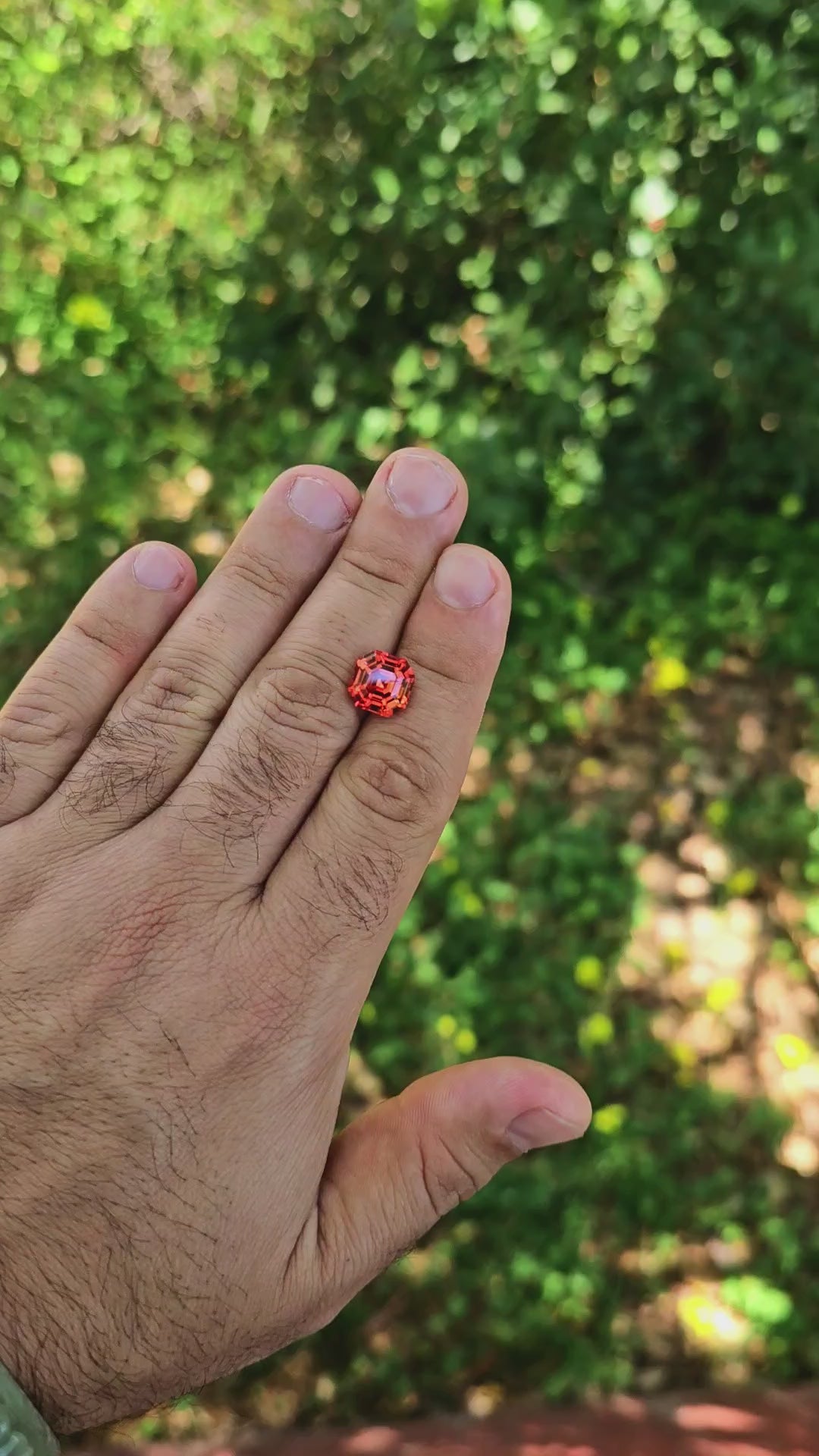 Fire Orange Lab Sapphire, Asscher Cut, 7.20 Carats