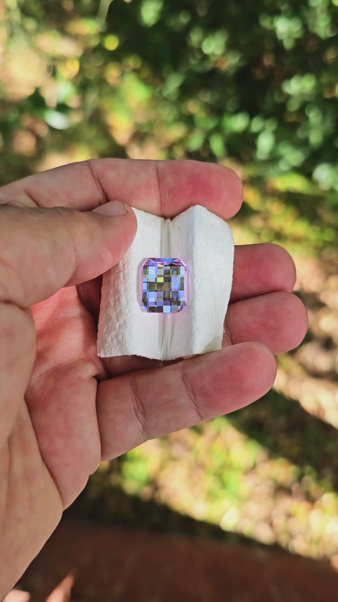Purple Neodymium YAG, Pixel Rectangle Cut, 18.43 Carats