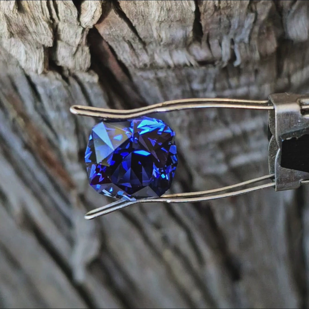 Blue Czochralski Lab Sapphire, House Of Sylas Cushion Cut, 11.4 Carats