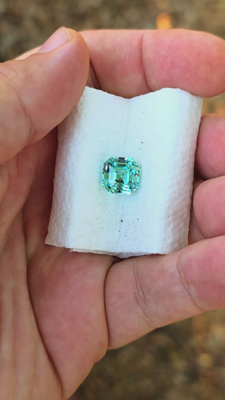 Cobalt Teal Lab Sapphire, Asscher Cut, 7.26 Carats