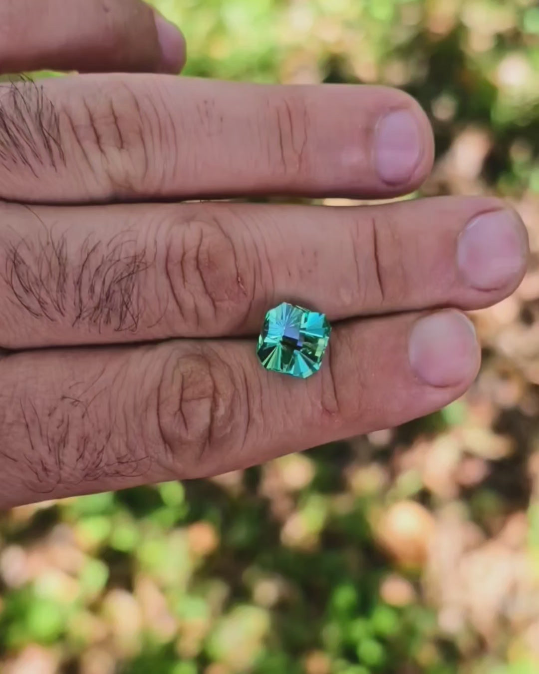 Light Mint Green Lab Sapphire, Tessellation Cut,  7.5 Carats