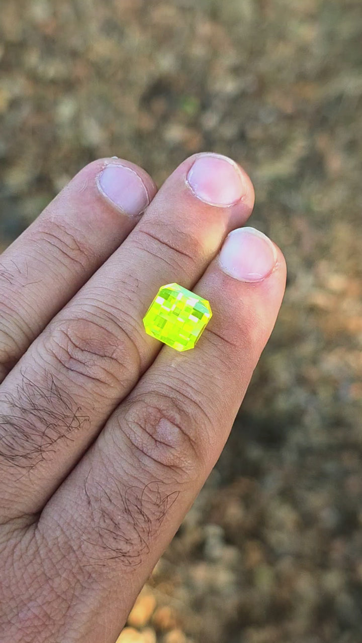 Cerium Doped YAG, Pixel Square Cut, 9.60 Carats