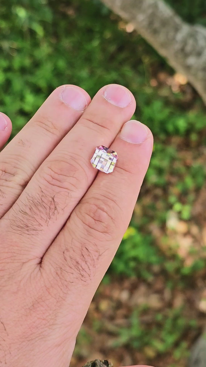 Lilac Purple Czochralski Lab Sapphire, Pixel Square Cut, 5.50 Carats