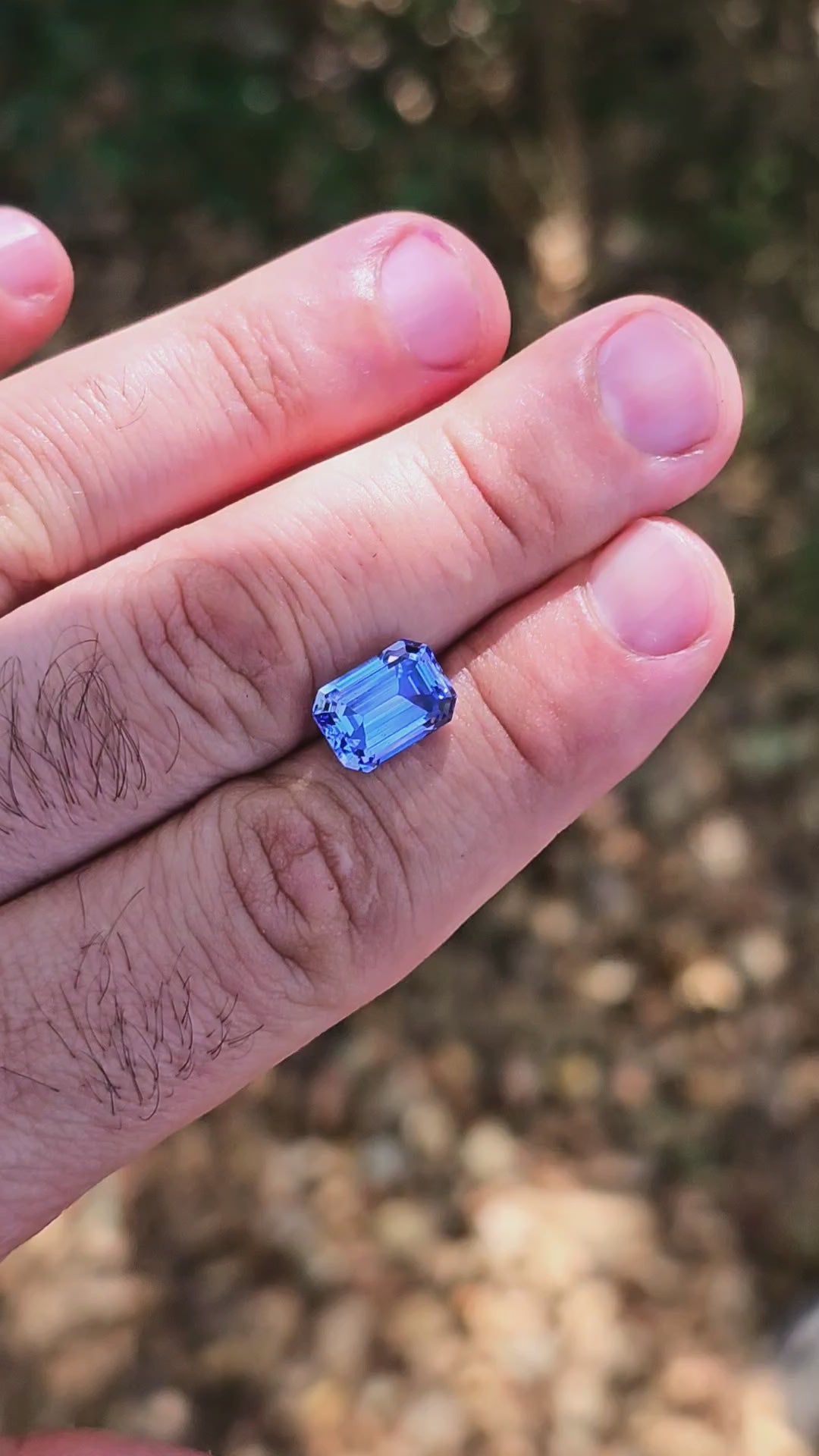 Blue Czochralski Lab Sapphire, Emerald Cut, 5.98 Carats