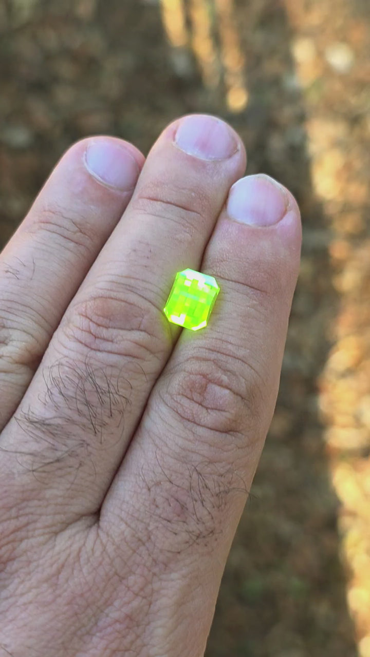 LuAG "ULTRA GREEN", Pixel Rectangle Cut, 7.80 Carats