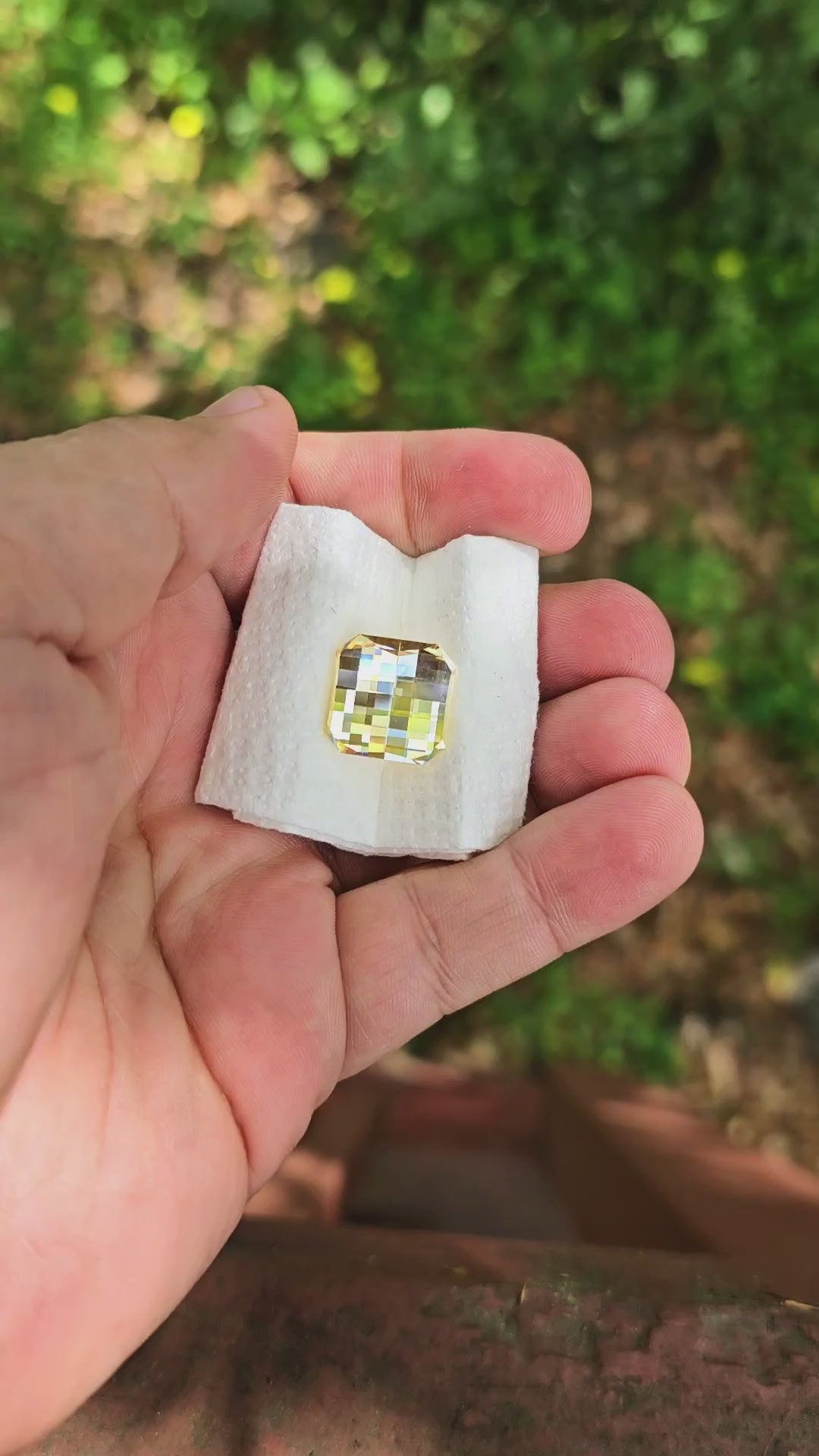Experimental Samarium YAG, Pixel Square Cut, 23.76 Carats