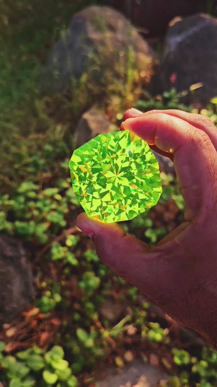 Green LuAG, House Of Sylas Cushion Cut, 1351.1 Carats