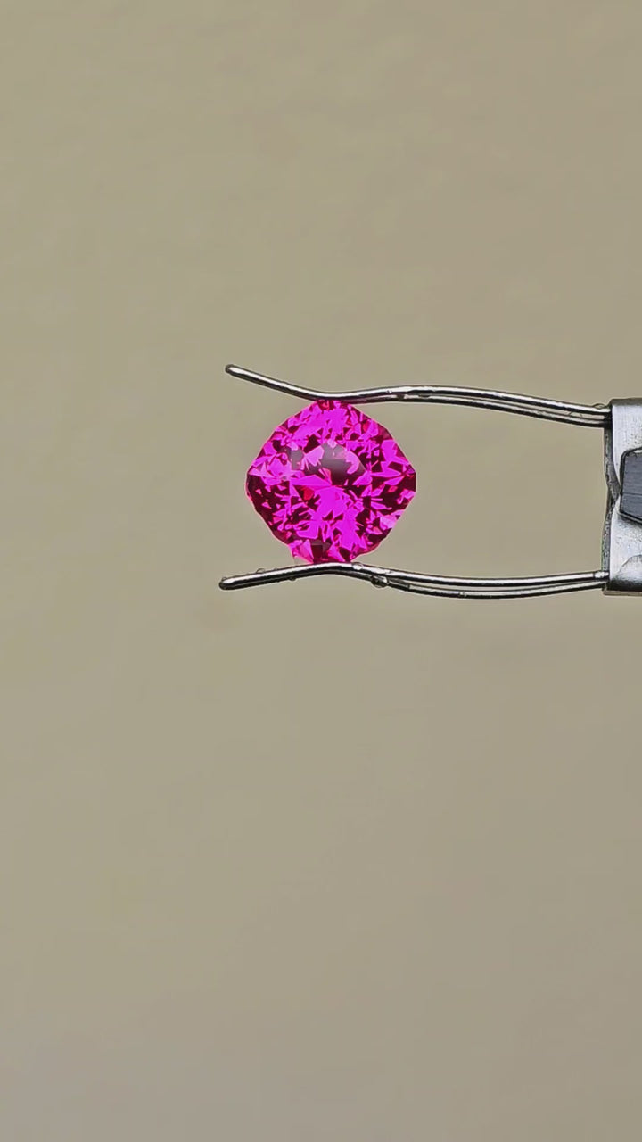 Jedi Color Czochralski Lab Spinel, House Of Sylas Cushion Cut, 6.415 Carats