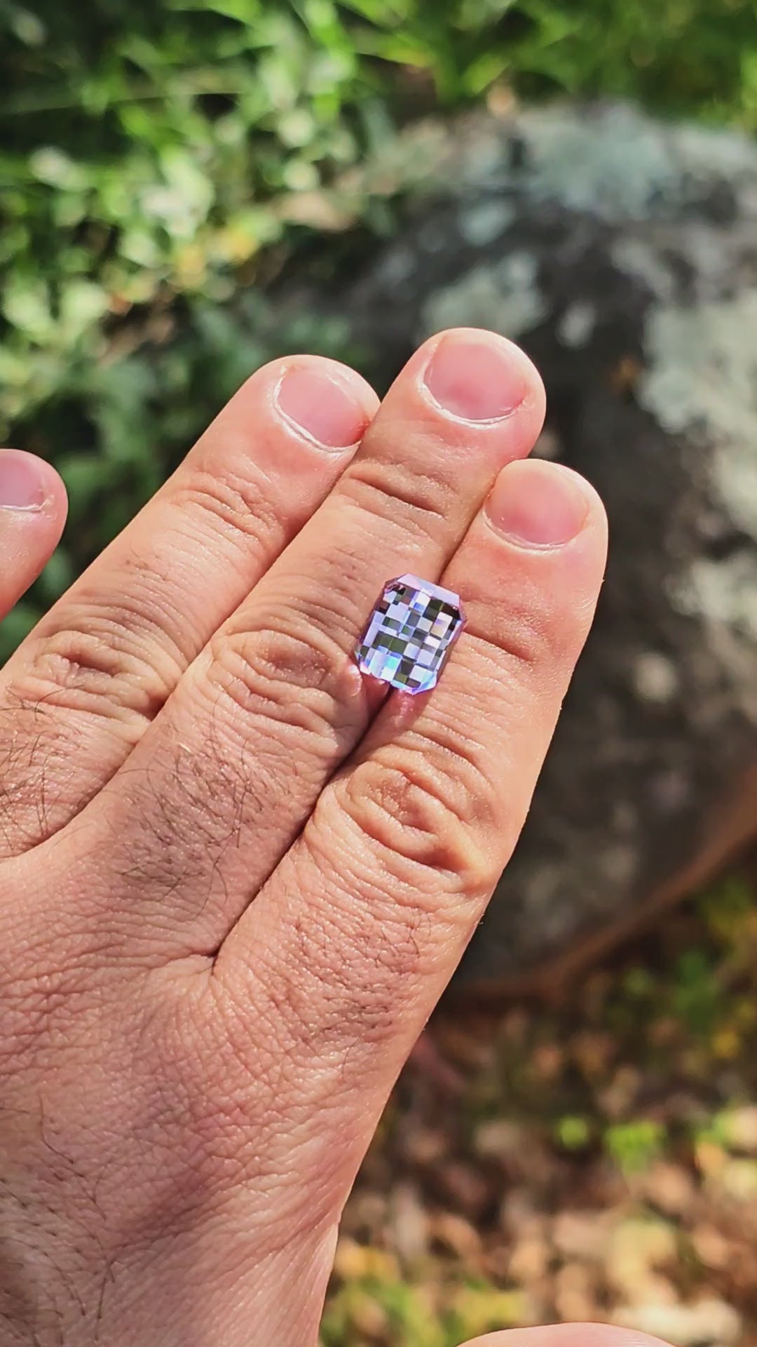Purple Neodymium YAG, Pixel Rectangle Cut, 9.92 Carats