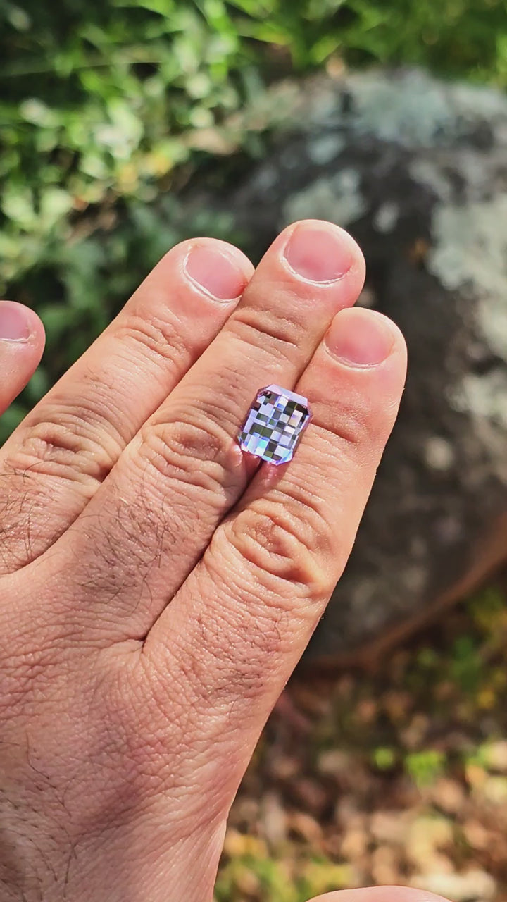 Purple Neodymium YAG, Pixel Rectangle Cut, 9.92 Carats