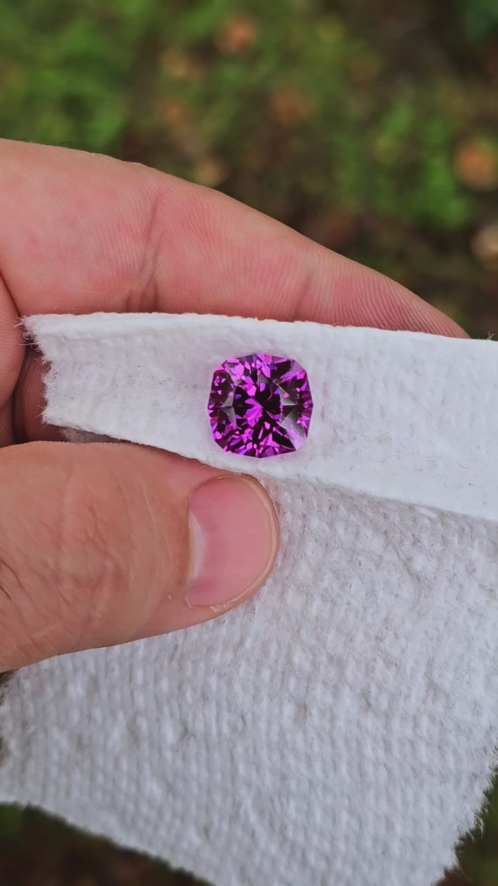 Color Shift Purple Lab Sapphire, House Of Sylas Cushion Cut, 9.6 Carats