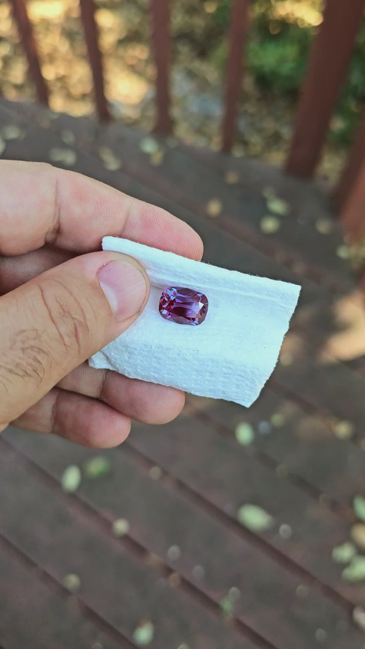 Czochralski Alexandrite, Antique Long Cushion Cut, 7.17 Carats