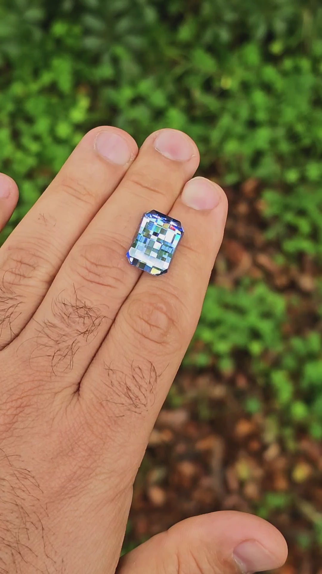 Light Cornflower Blue Lab Spinel, Pixel Rectangle Cut, 16.95 Carats