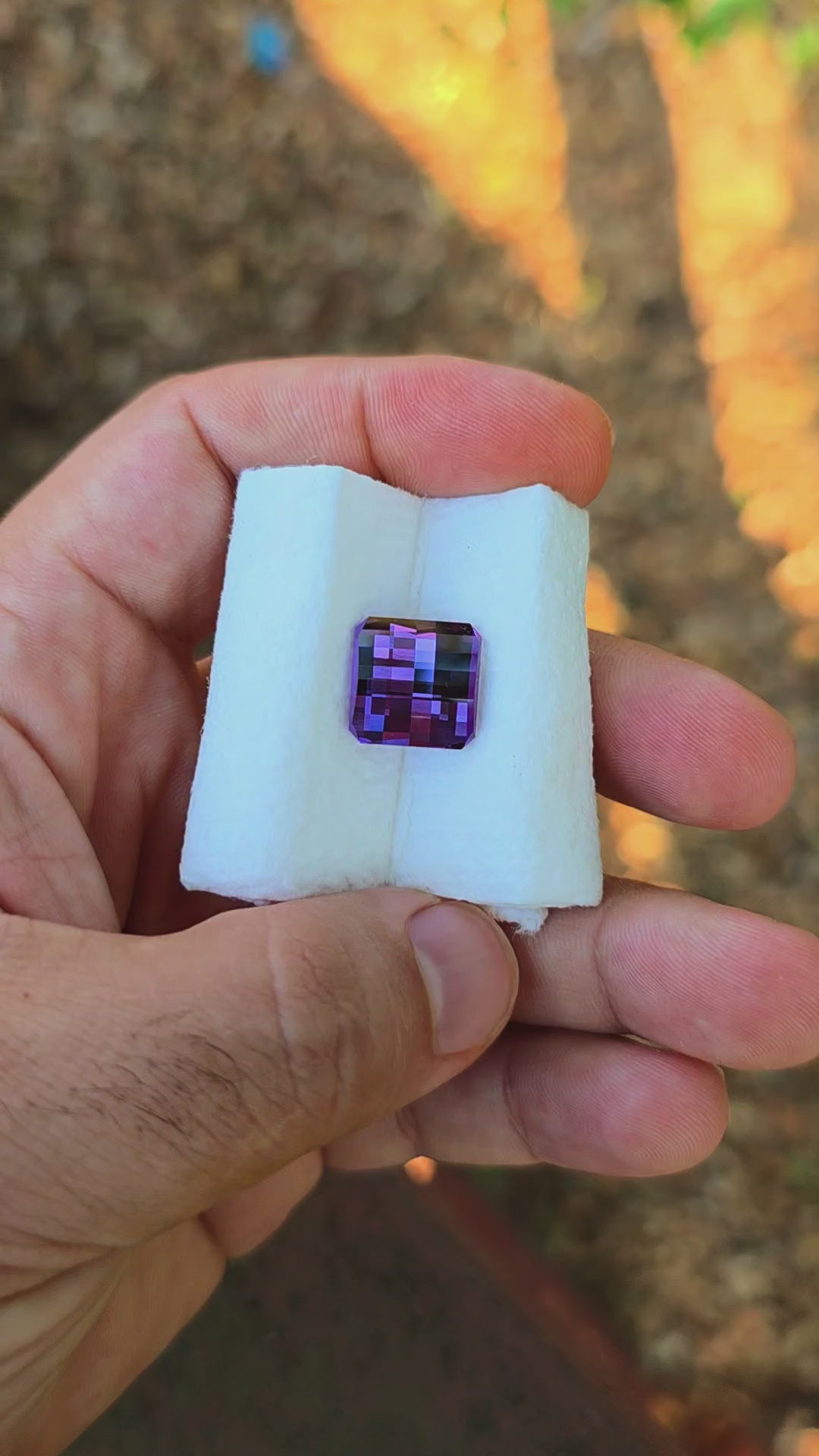 Djeva Color Change Lab Sapphire, Pixel Square Cut, 12.39 Carats