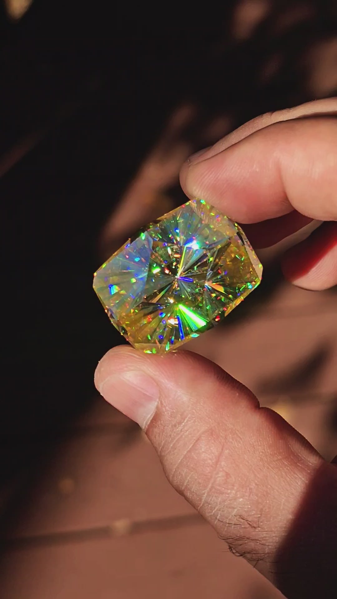 White Rutile 🌈🍭🦄, Fireworks Rectangle Cut, 129 Carats