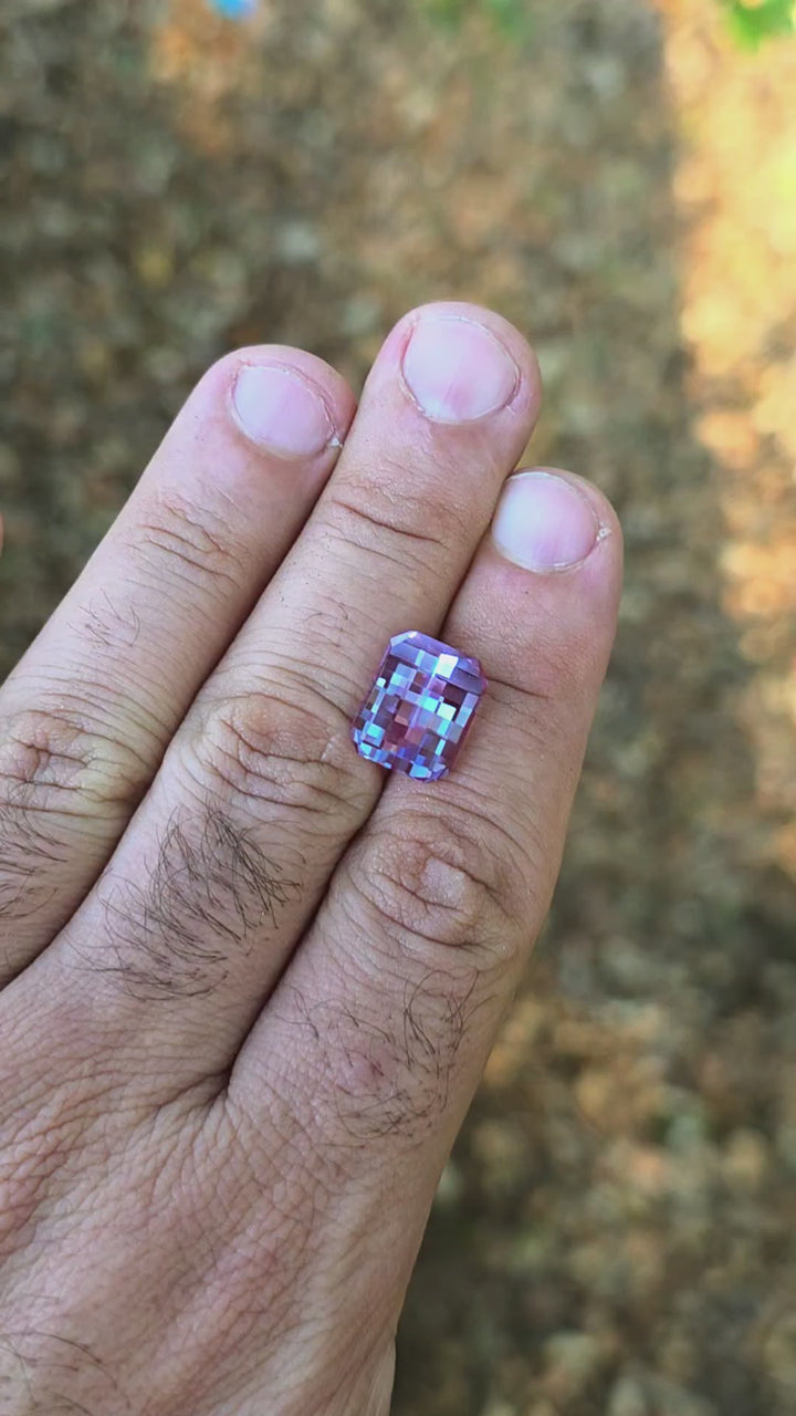 Repurposed Laser Alexandrite, Pixel Rectangle Cut, 9.56 Carats
