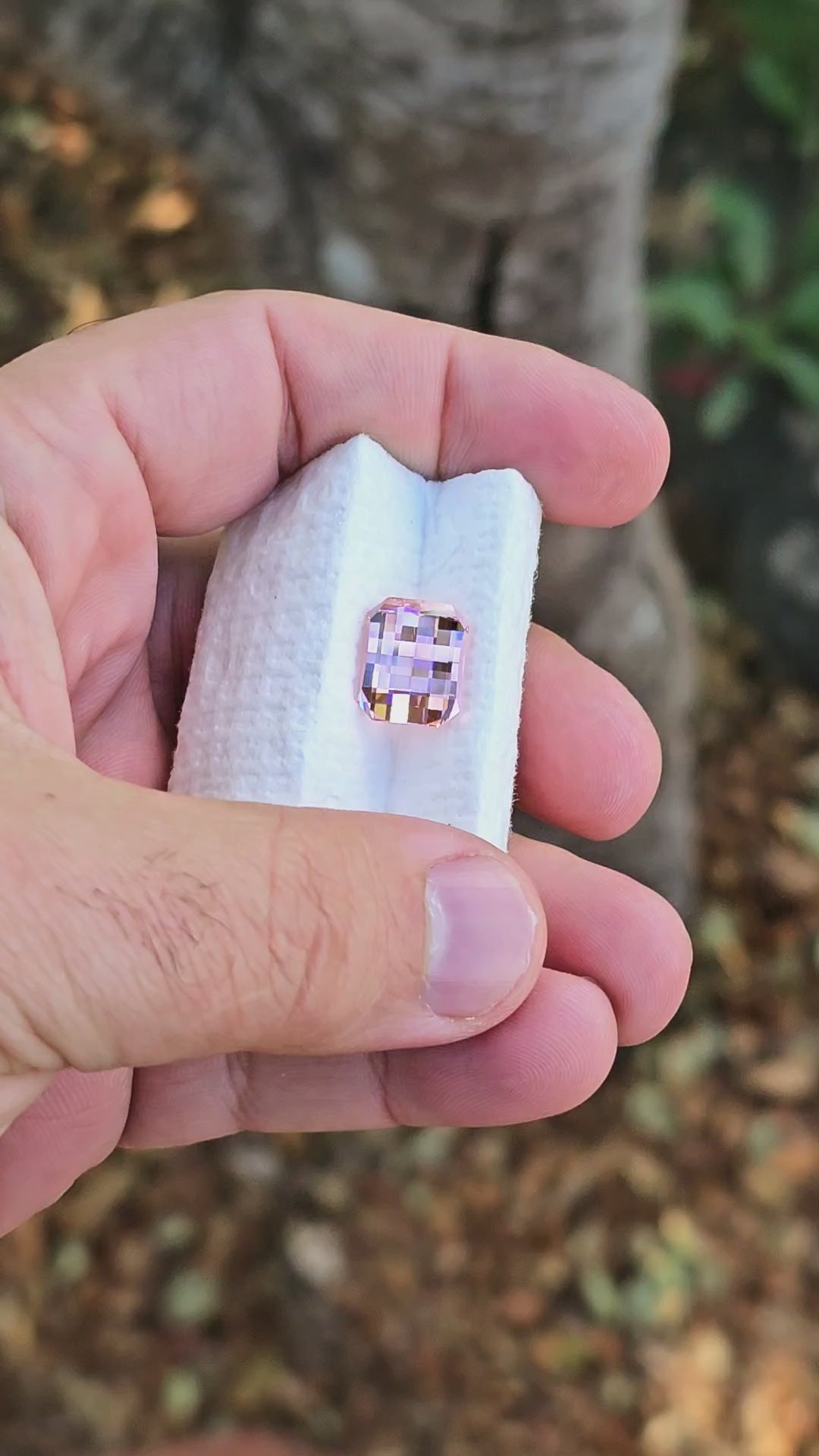 Soviet Era Padparadscha Erbium YAG, Pixel Rectangle Cut, 10.80 Carats