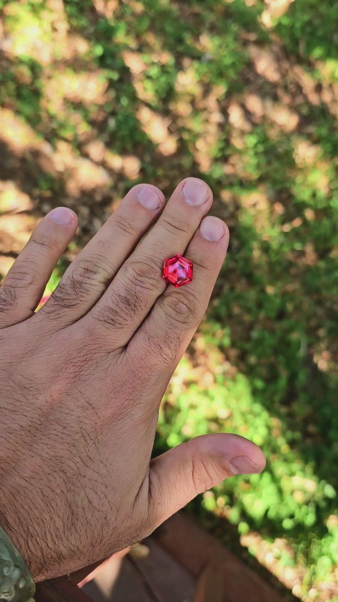 Fire Orange Lab Sapphire, Hexagon Step Cut, 10.15 Carats