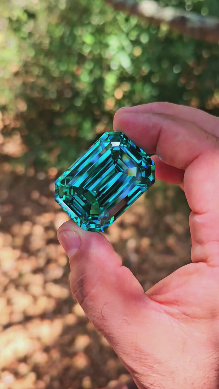 Teal "Paraiba" YAG, Emerald Cut, 362 Carats