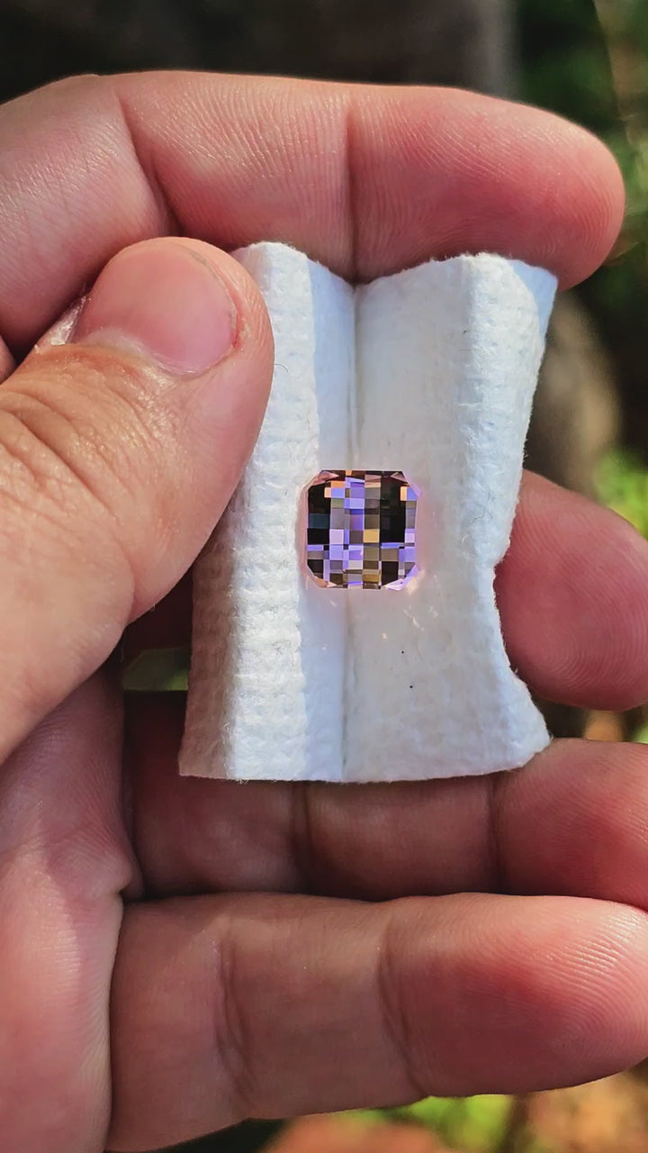 Padparadscha Erbium YAG, Pixel Square Cut, 7.50 Carats