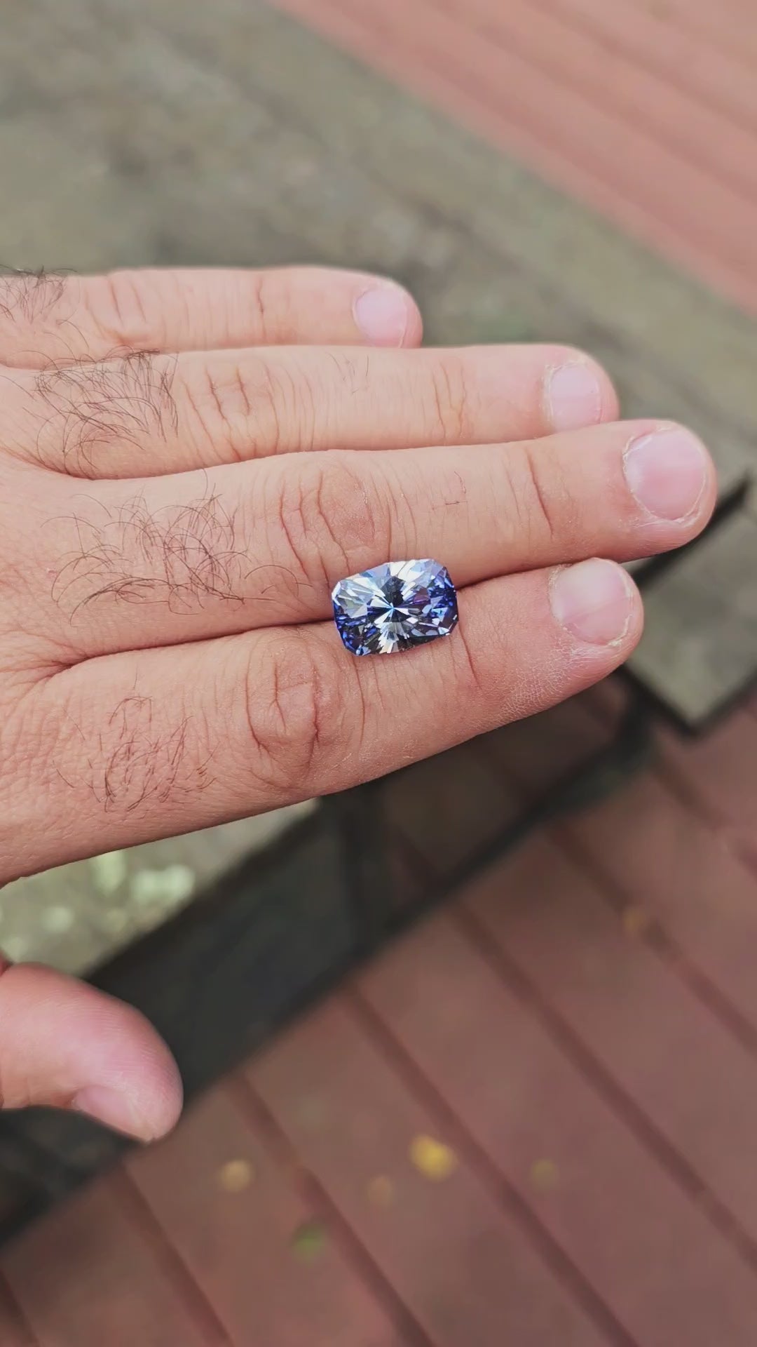 Steel Blue Lab Sapphire, House Of Sylas Long Cushion Cut, 10.2 Carats