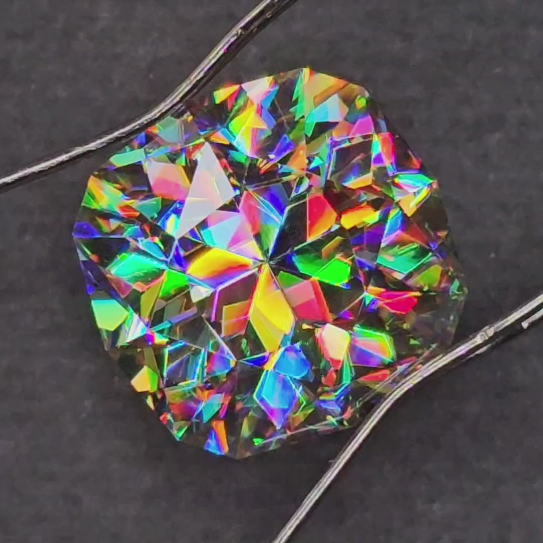 White Rutile 🌈🍭🦄, House Of Sylas Cushion Cut, 13 Carats
