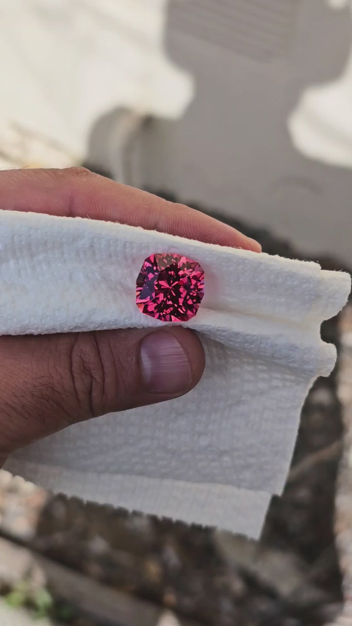 Czochralski Titanium Pink Sapphire, House Of Sylas Cushion Cut, 18.05 Carats