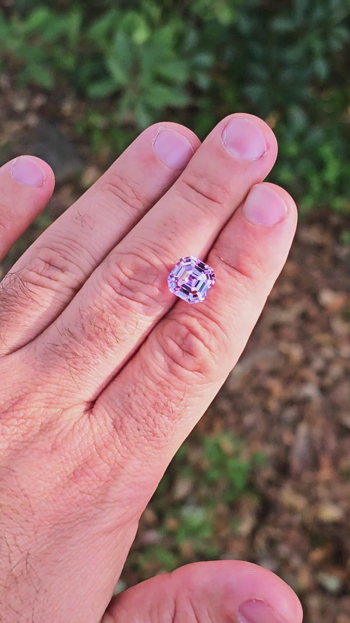 Purple Neodymium YAG, Asscher Cut, 8.57 Carats