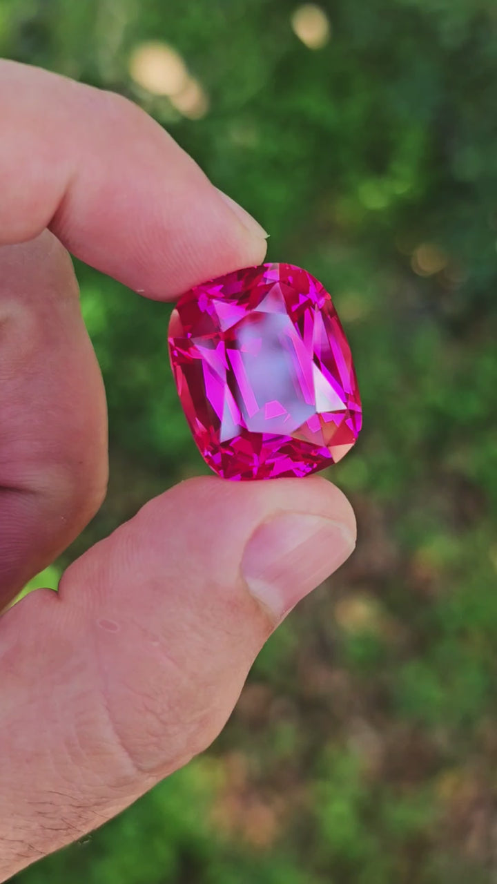 Jedi Color Czochralski Lab Spinel, Long Cushion Step  Cut, 38.85 Carats