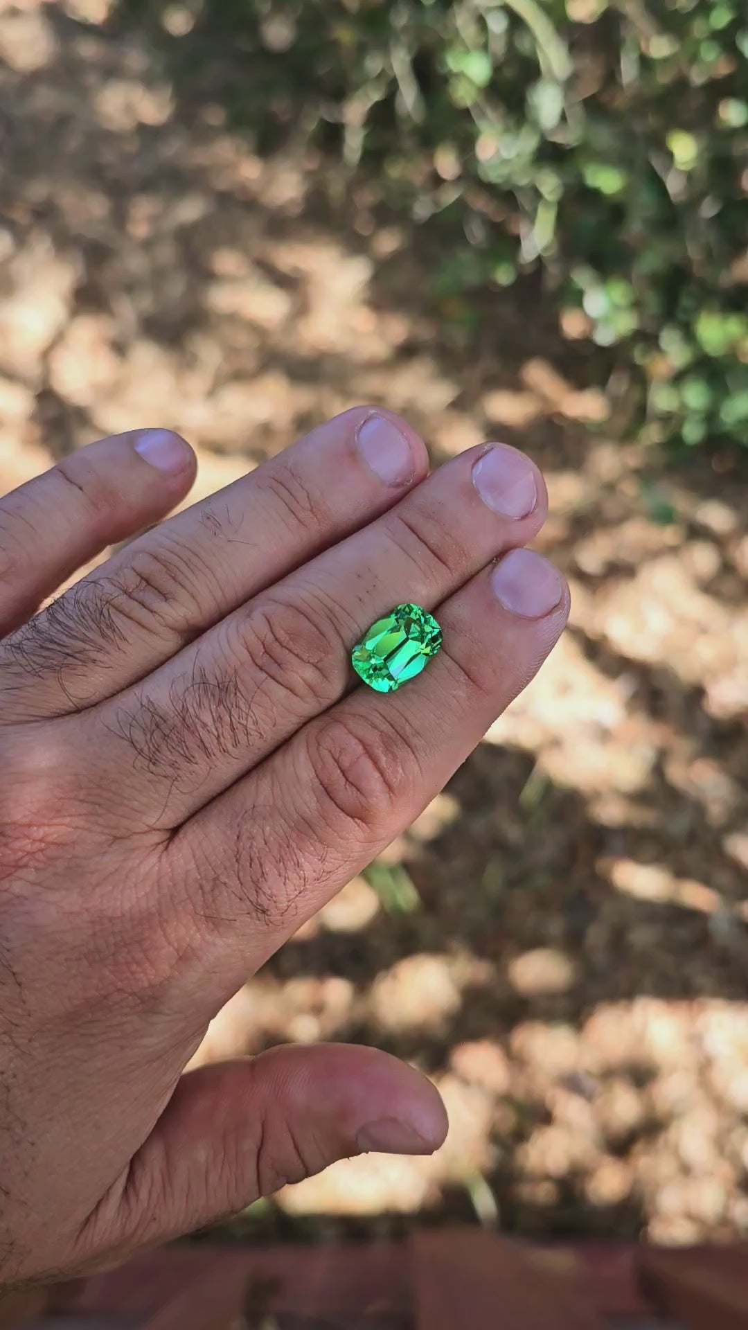 Djeva Green Lab Sapphire, Antique Long Cushion Cut, 8.8 Carats